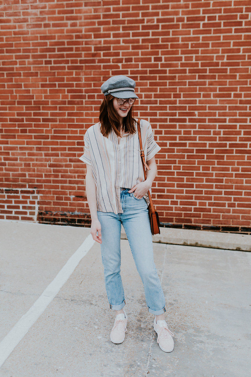 Lydia Shelton styling a Madewell blouse