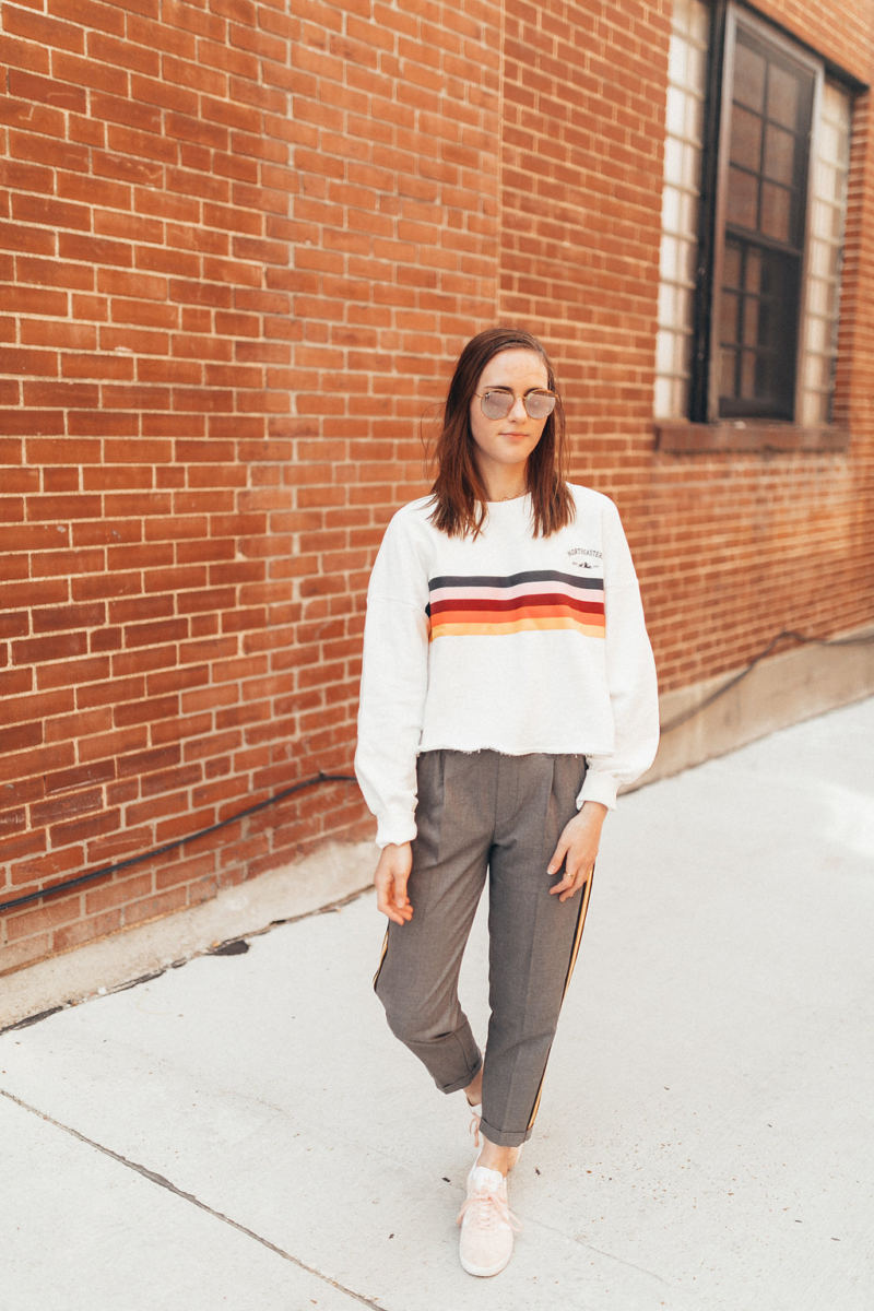 Side stripe pants for spring fashion