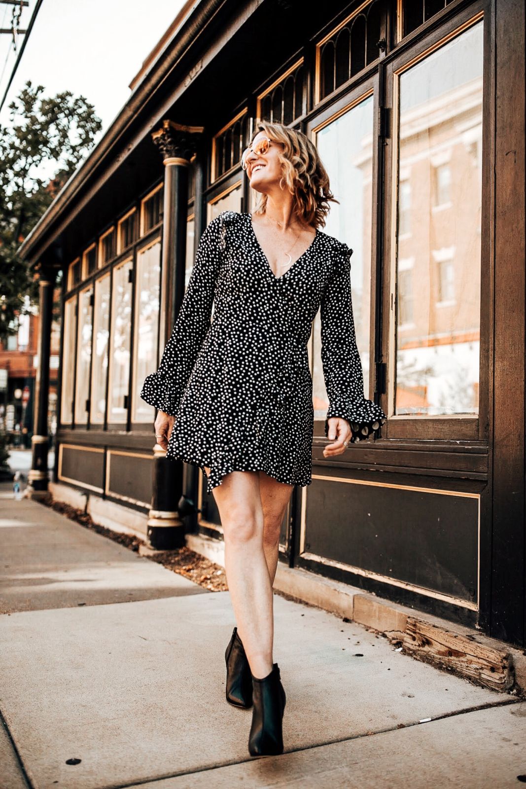 fall dress and boots