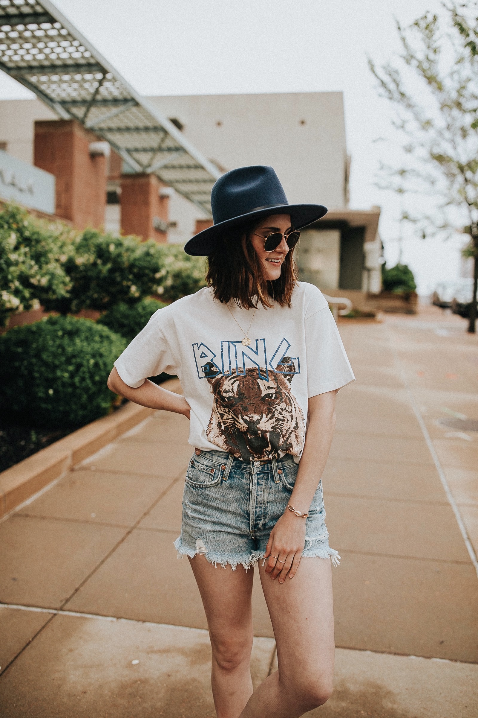 anine bing white tiger tee